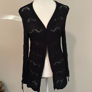 Black Open-knit Cardigan